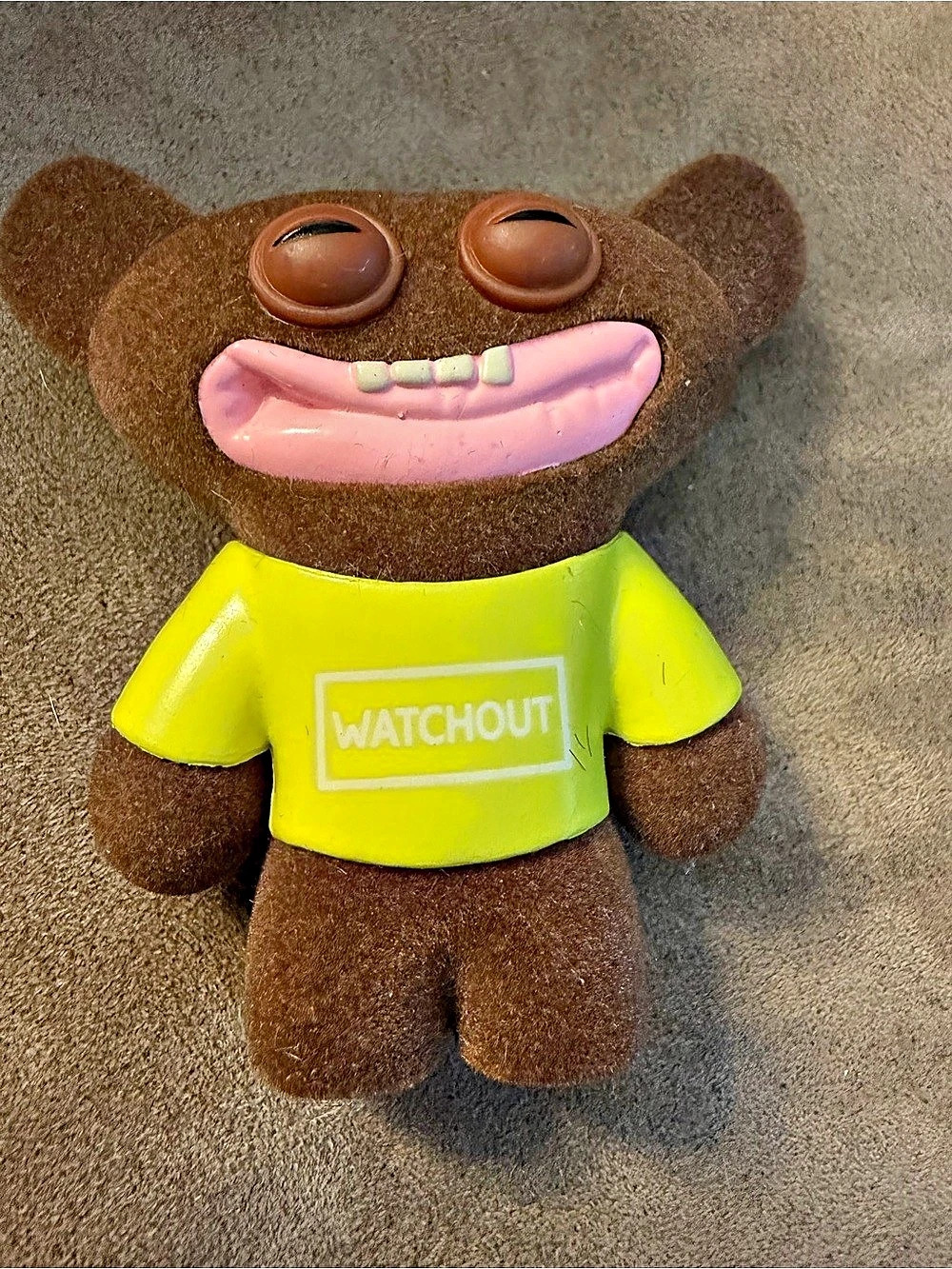 Fuggler Grin Grin Brown Flocked Catch Me WATCHOUT Figure